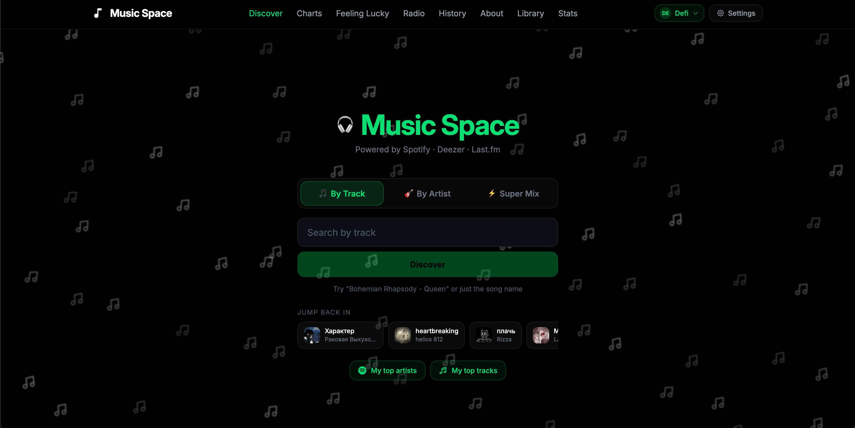 Music Space home